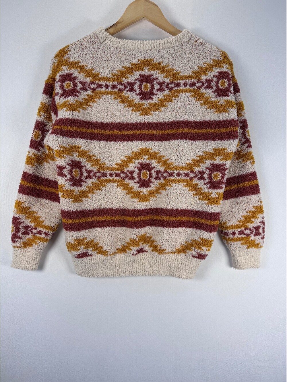 Southwestern Boho Granola Fuzzy Sherpa Sweater Simply Southern Women S Western - Picture 4 of 8